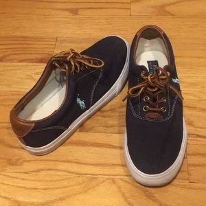 Navy canvas Ralph Lauren polo men’s sneakers